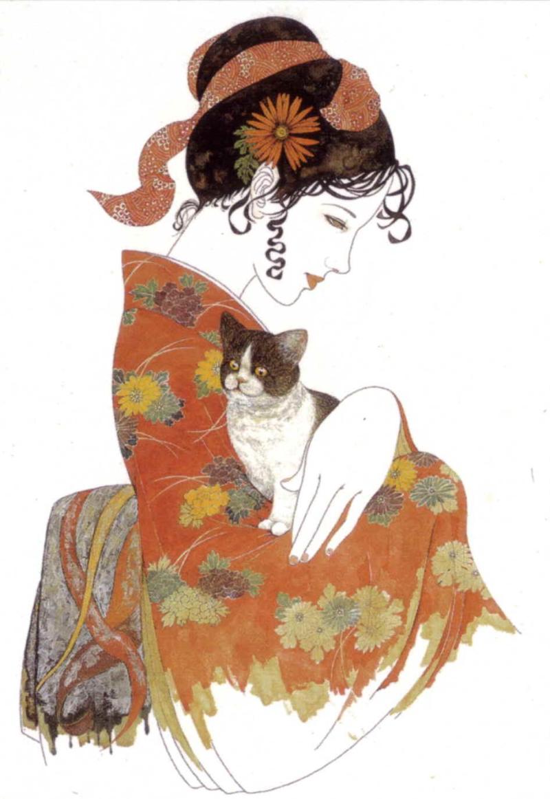 最後の1枚！米倉斉加年(まさかね) オリジナル木版画「レース帽の