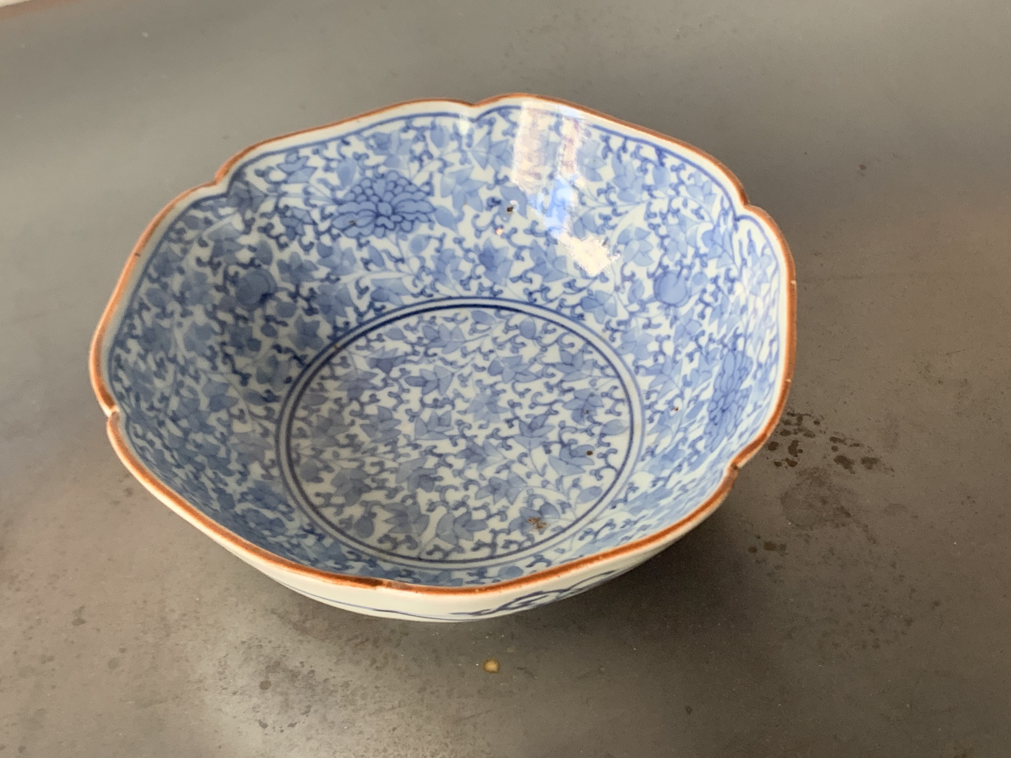 古伊万里染付花唐草文膾皿｜古美術 桃凛