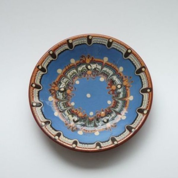 トロヤン陶器（ブルガリア）/プレート小/Blue/Φ18 - テーブルライフストア