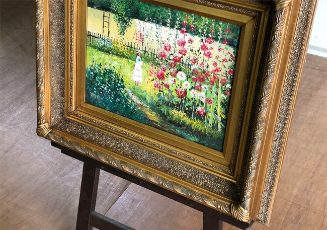 楽天市場】油絵【花畑】C238-288 絵画/額縁/アンティーク/工芸品