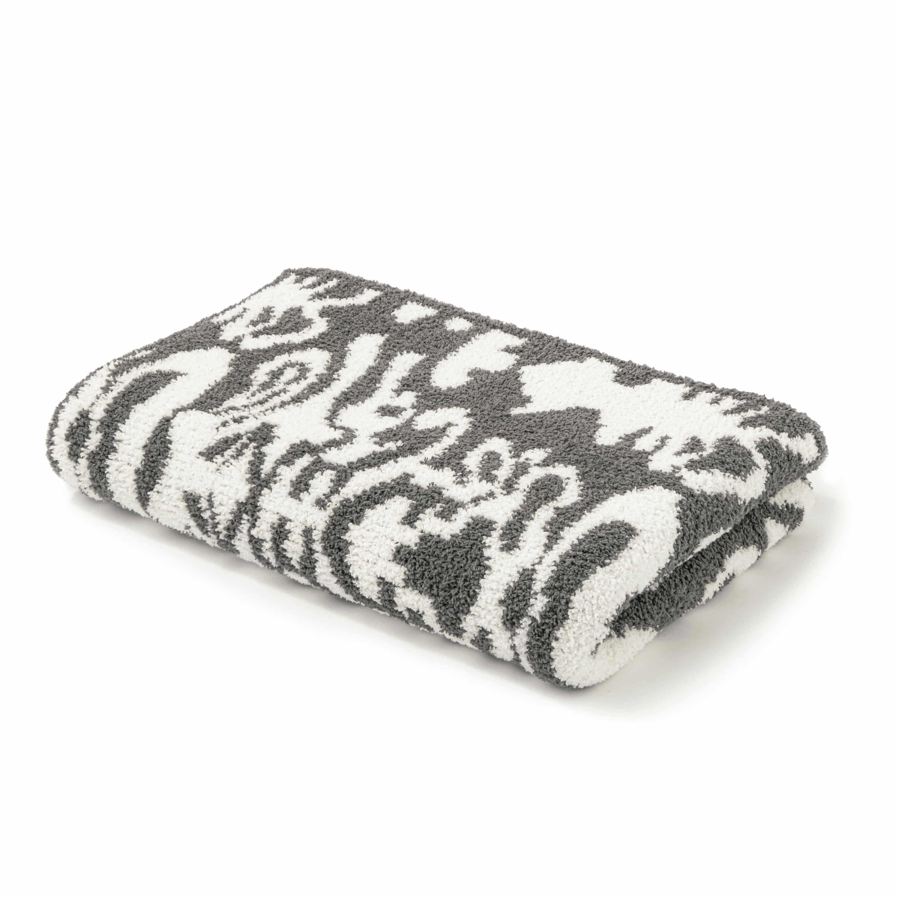 NAP BLANKET / DAMASK(110×150cm medium gray/creme): BLANKET