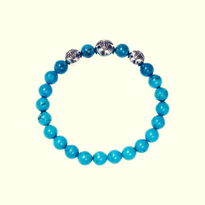 Stone Bracelet With Double Dorje Ball : (Turquoise)｜ストーン