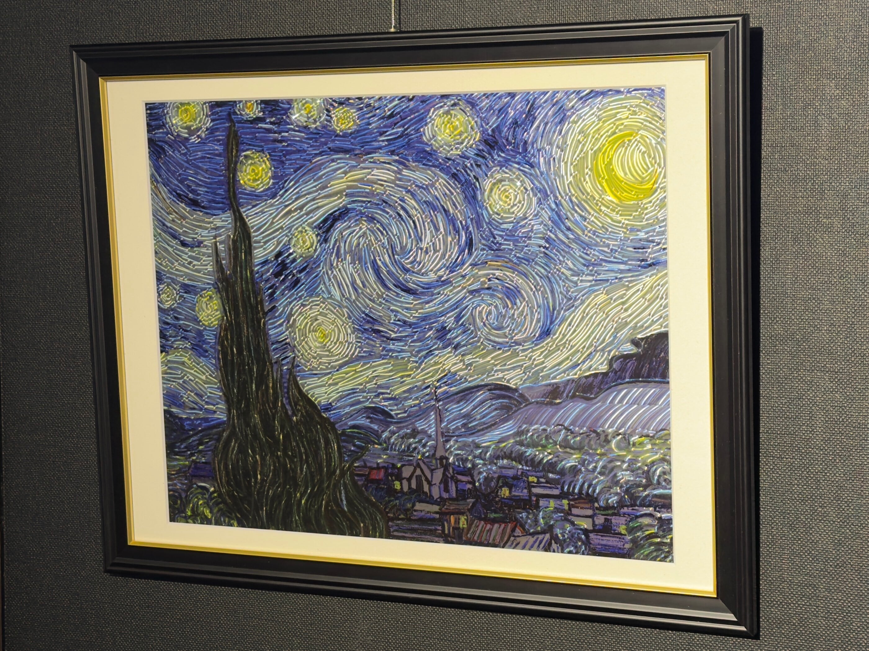 金属 絵画 ｜ スピンアート 《ゴッホ 星月夜》 | MIHIKARI