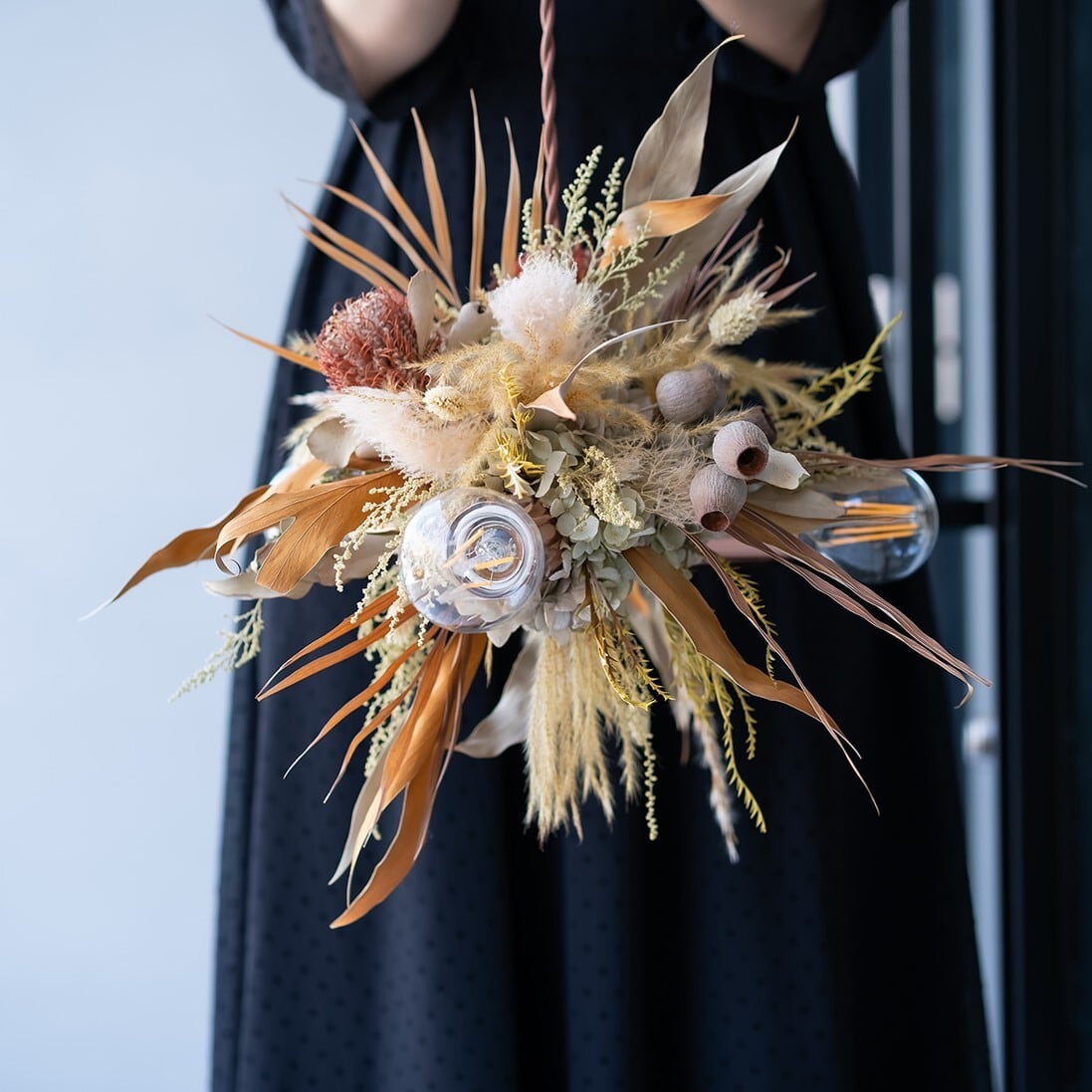 グレビレアゴールド・バンクシアココシネア / 小型3灯 / 品番 s4_3