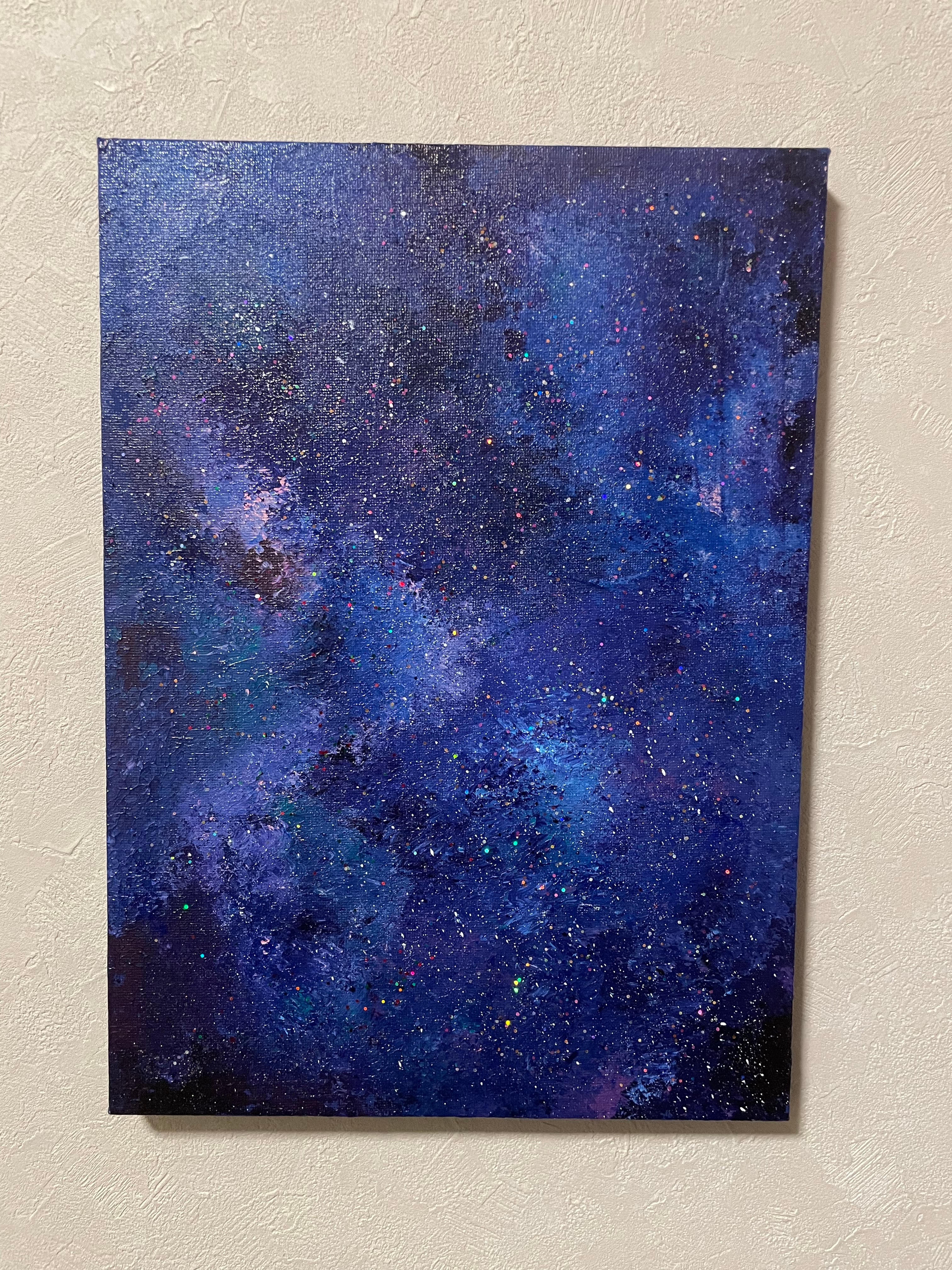 A-56/24】夜空 宇宙 風景画 抽象画 アクリル画 原画 絵画 現代アート