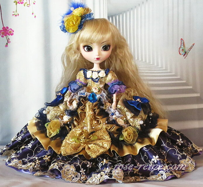 豪華ドールドレス 美しきルノアールのアンティークゴールド 社交界の華