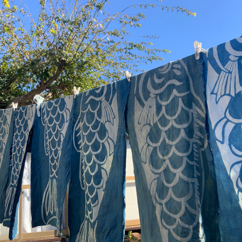 藍染鯉のぼり ＜大＞単体 名入れあり 端午の節句 草木染め その他