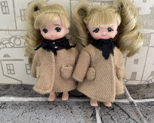 M2334 ミキちゃんマキちゃん ハンドメイド 服 ウール ベージュ コート