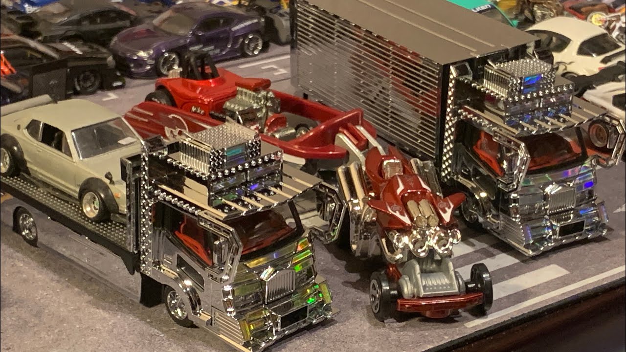 1/64デコトラ積載車、ホットウィール ホットロッドトランスポーター