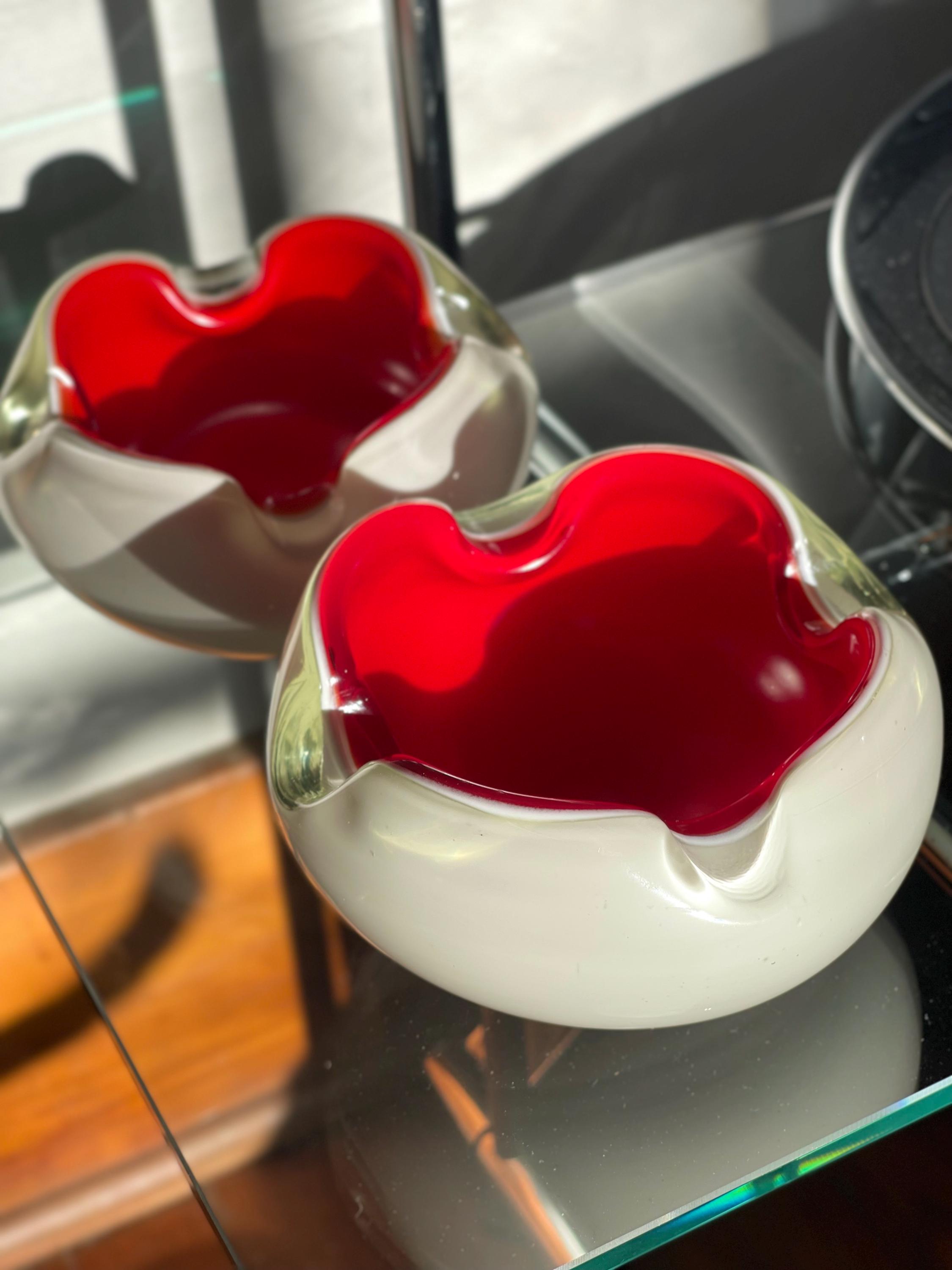 ヴィンテージ Alfredo Barbini Murano サイン入りハート灰皿