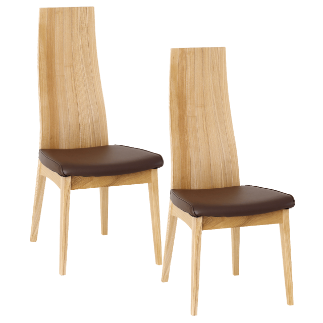 Bonheru ダイニングチェア 2脚セット 肘無 座面高43cm ハイバック