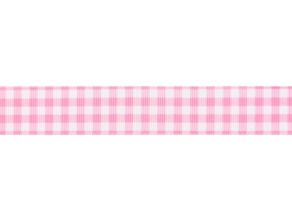 ピンク系のギンガムチェック柄グログランリボン25mmの材料をお探し