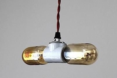 ソケットツインランプ/陶器/ビンテージスタイル/E-26- 西荻窪