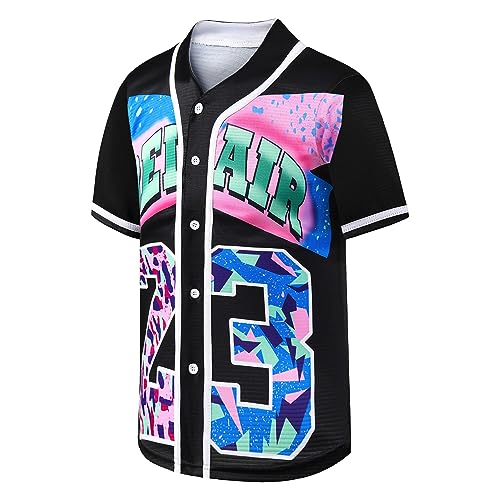 Amazon.com: Vilojen Youth Bel Air Baseball Jersey 90s Outfit for