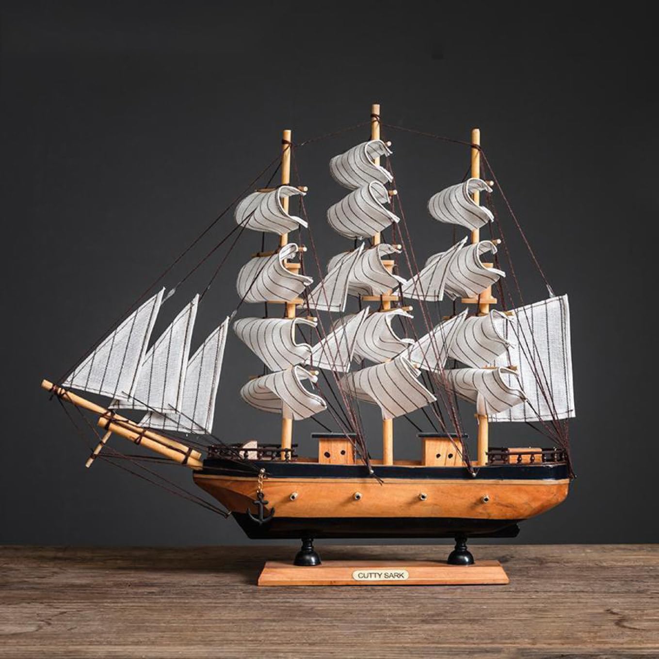 Amazon.co.jp: [dhiuebc] オブジェ 帆船模型 木製帆船模型 置物 木製