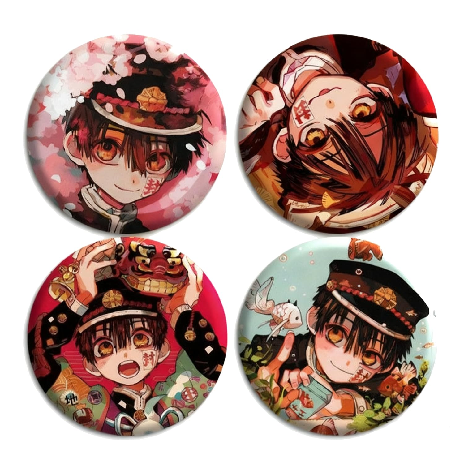 Amazon.co.jp: 地縛少年花子くん 缶バッジ 4個セット 花子くん 八尋