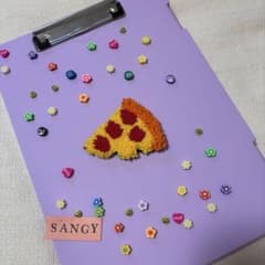 ハンドメイド】PIZZA パンチニードル ミニラグ ワッペン インテリア