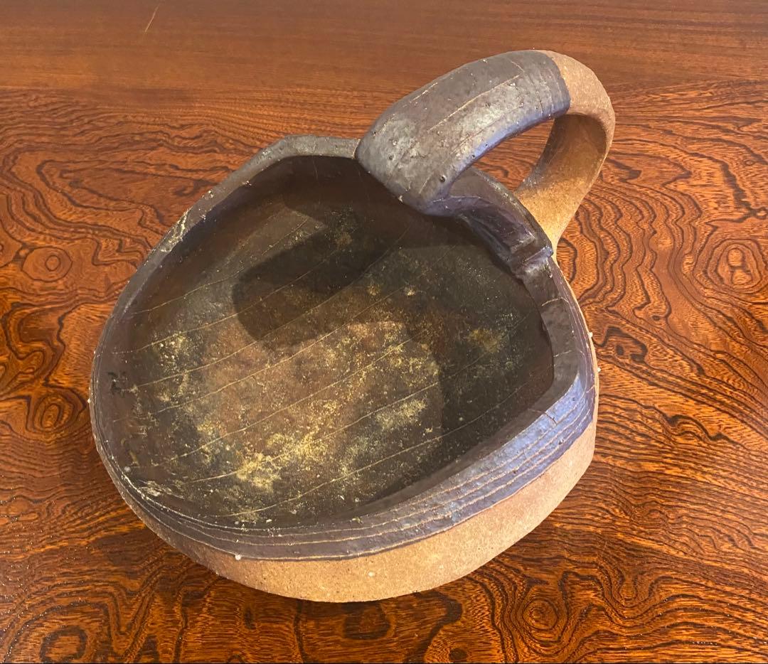 伊賀焼　小島憲二作　手付鉢　M242 新しい伊賀焼に挑戦 小島憲二さんが作品展 堤側庵ギャラリー 伊賀広域