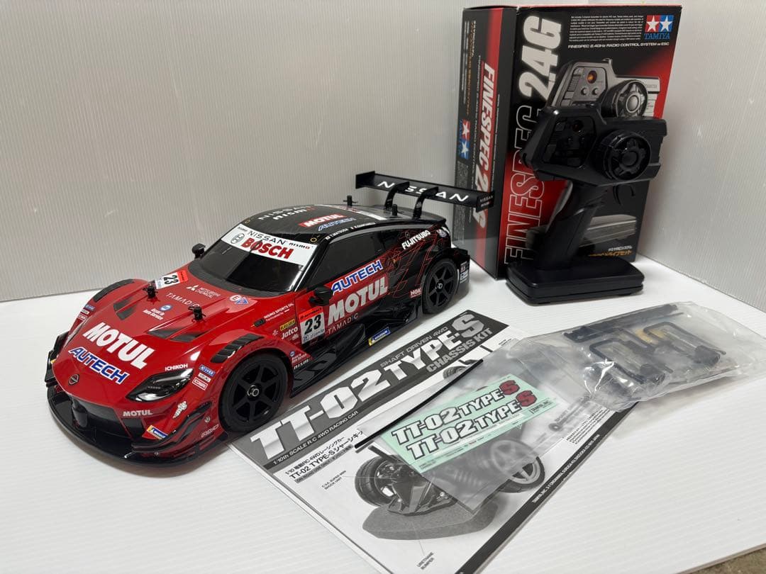 (未走行)タミヤ TT-02 TYPE-S モチュール オーテック Z プロポ付 未走行)タミヤ TT-02 TYPE-S モチュール オーテック Z プロポ付