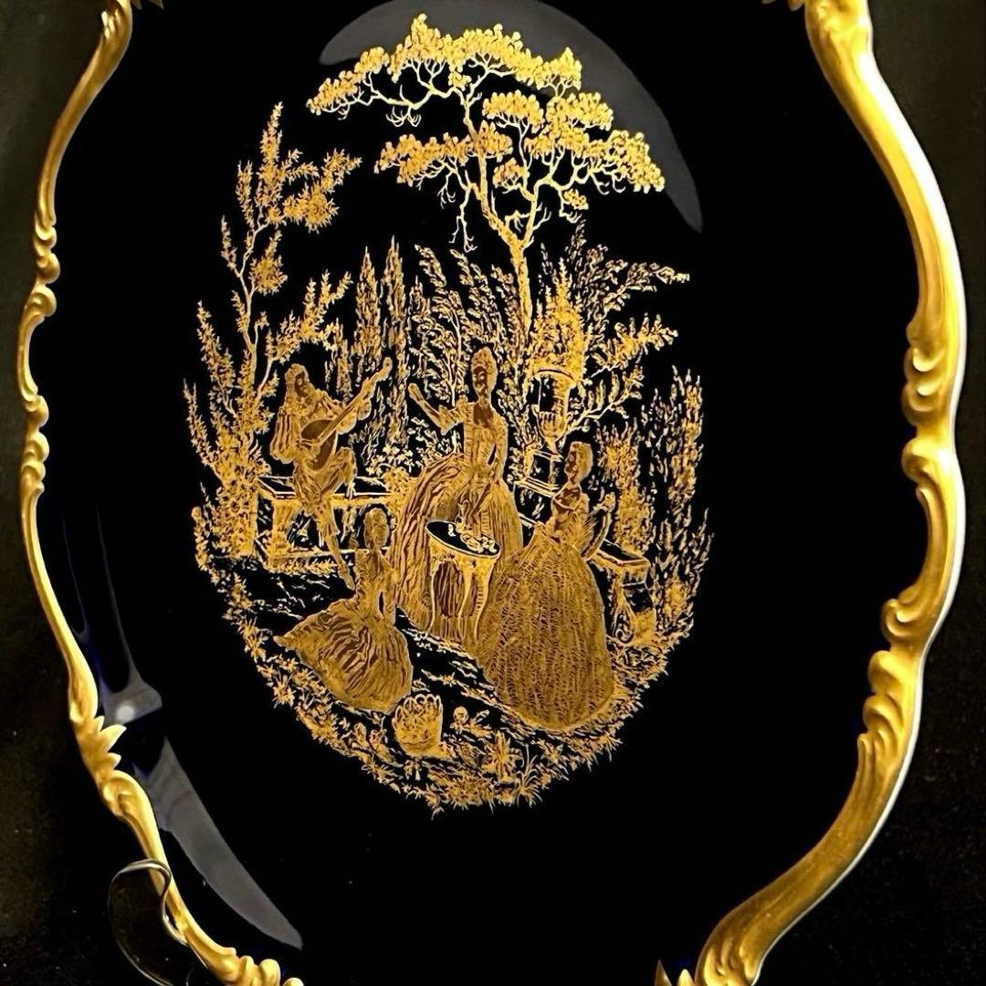 [極美品]ローゼンタール　飾り皿 アンティーク　コバルト　金彩　大皿 Limoges コバルトブルー金彩 飾り皿 | Antique Nanae