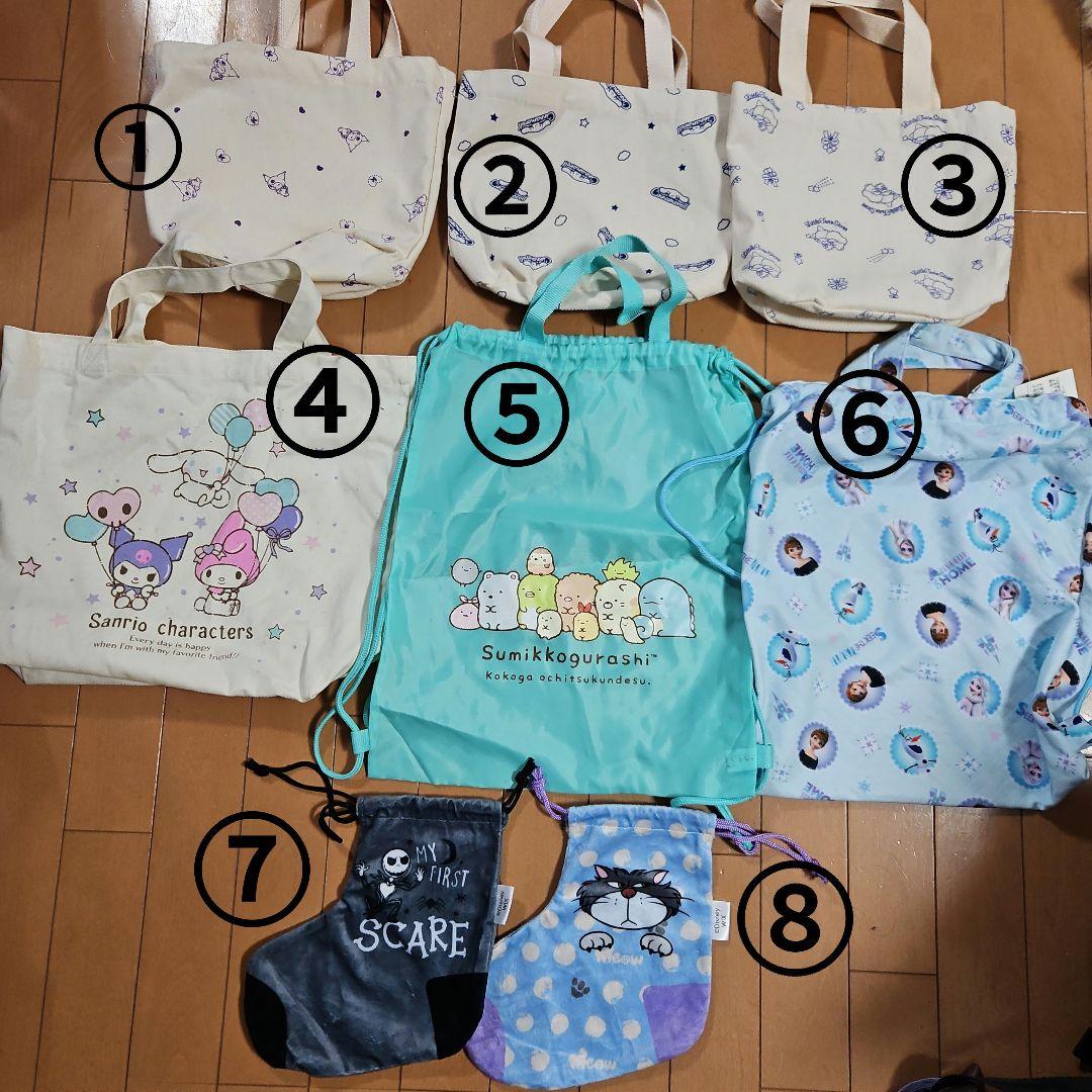 サンリオ　ディズニー　＊新品＊　巾着袋　トートバッグ　バラ売り可能 sanrio（サンリオ） ビニールバッグ チャーム付き 女の子 男の子