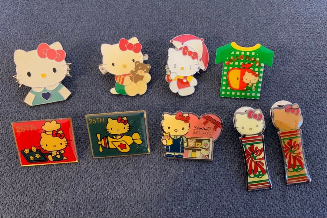 平成レトロ　キティ　ピンバッジ　まとめ売り ハローキティ 缶バッジ セット サンリオ まとめ 平成 レトロ レア 昔