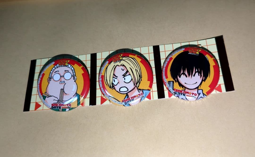 【希少】 ジャンプ 55周年記念 55キャラ缶バッジ サカモトデイズ 3種 完全受注生産「週刊少年ジャンプ」オールスター缶バッジ