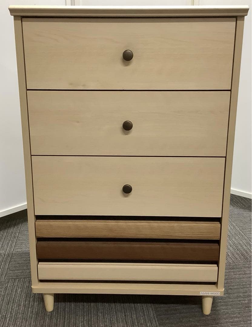 引き出し付き木製チェスト タンス 脚付き 4杯 北欧風 ONC-9060CH★ チェスト スリム 木製 4段 北欧 脚付き 引き出し a4 幅80 書類 天板