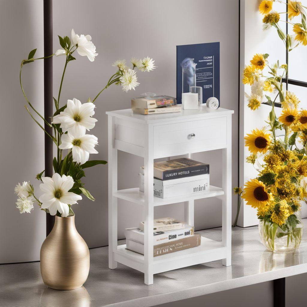 北欧風ナイトテーブル引き出し付き　ナチュラル　ホワイト 引き出し付きナイトテーブル - ソファ・ベッド通販 nuqmo【ヌクモ】