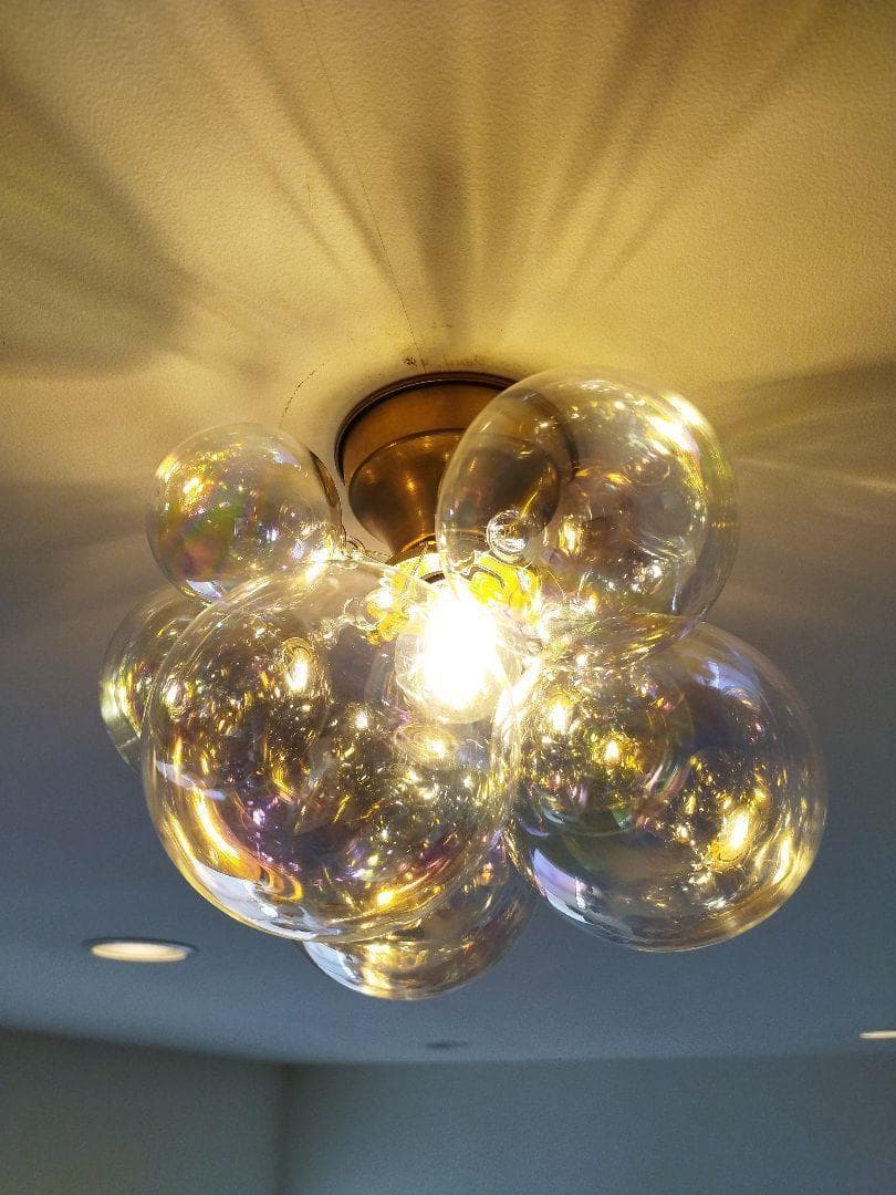 バブルガラスボールシーリングライトオーロラシーリングランプシャボン玉ランプ バブルガラスシーリングライトオーロラ真鍮 シーリングランプバブル