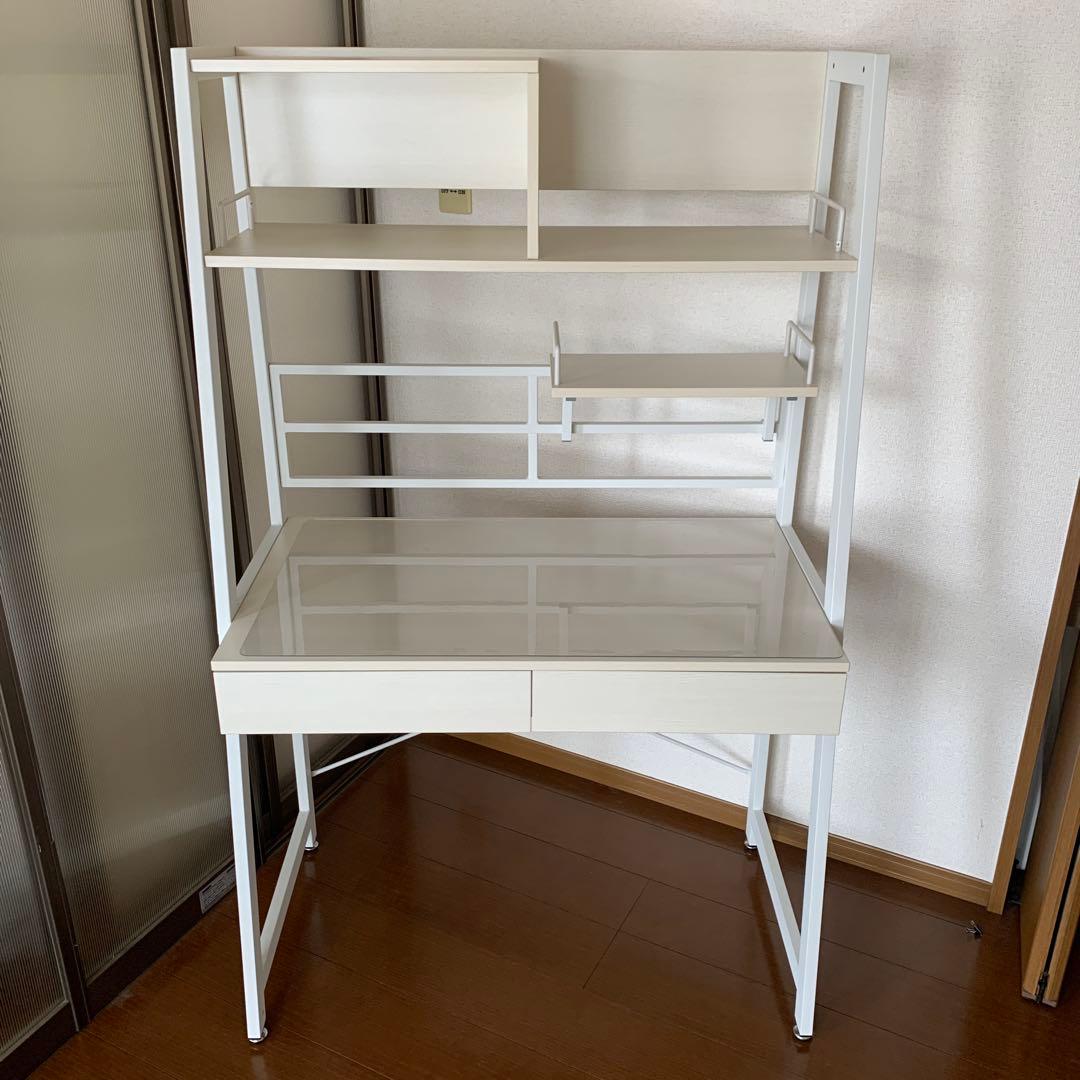 【完成品】ニトリ　省スペースデスク　ホワイトウォッシュ 省スペースデスク RB001 93 WW <N>(省スペースデスク ホワイト