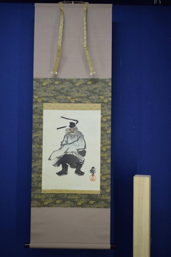 真作/鹿子木孟郎/鹿子木不倒/鐘馗図/布袋屋掛軸HJ-338 - メルカリ