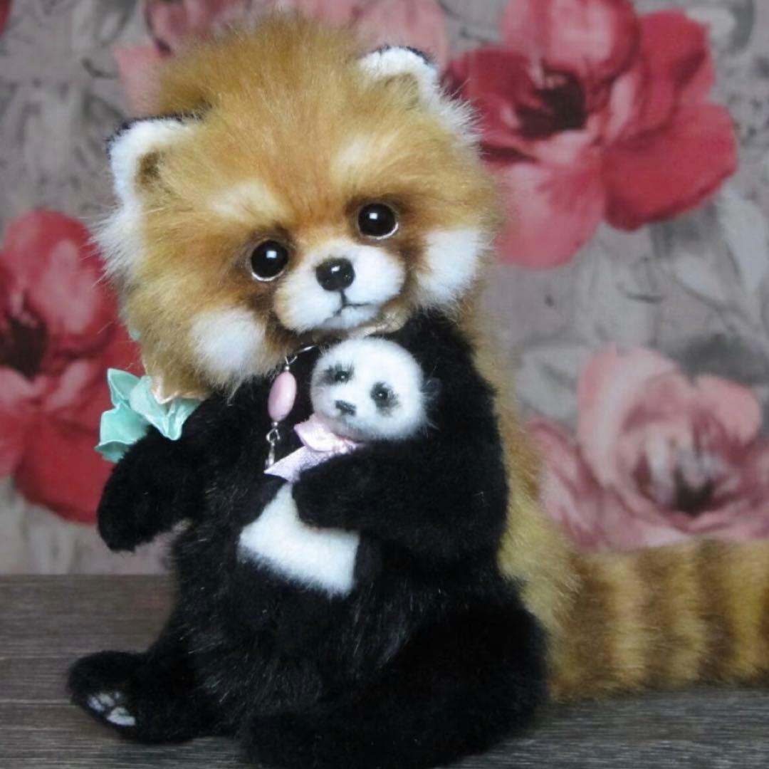 優しいレッサーパンダ アーティストベア 海外作家様 ハンドメイド ぬいぐるみ 優しいレッサーパンダ アーティストベア 海外作家様 ハンドメイド